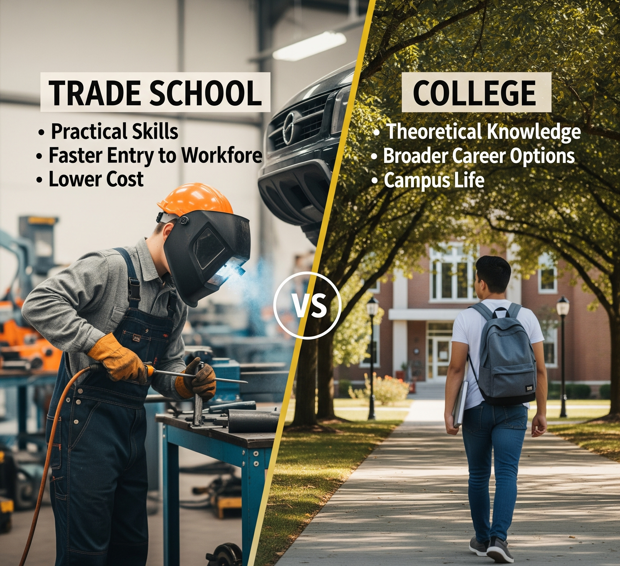 From Dirty Jobs to Deep Pockets: Trade Schools or College